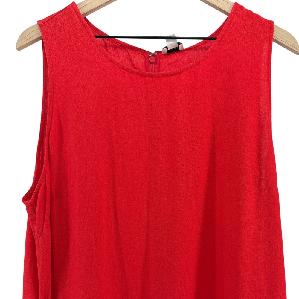 J.Crew Minimalist Womens Red Linen Blend Sleeveless Shift Dress Size 16 - Picture 3 of 11